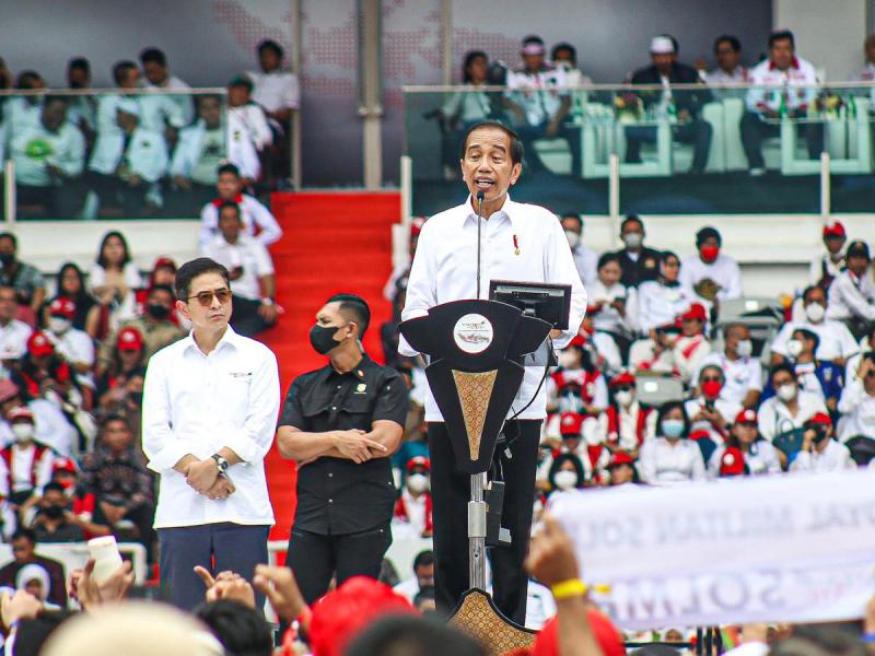 Presiden Jokowi Mengajak Relawan Melanjutkan Pembangunan Hingga 2029